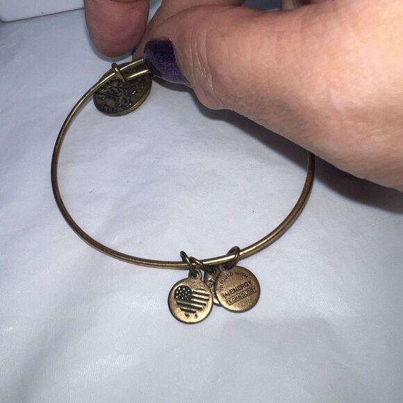 Alex and Ani Antiqued Gold Tone “Aunt” Charm Bracelet - Picture 6 of 7